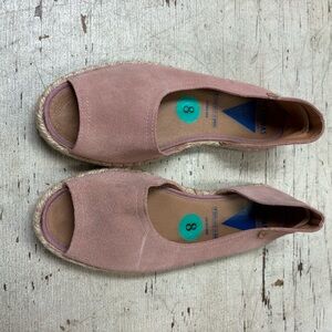 Verbenas Chic Pink Suede Espadrille Flats